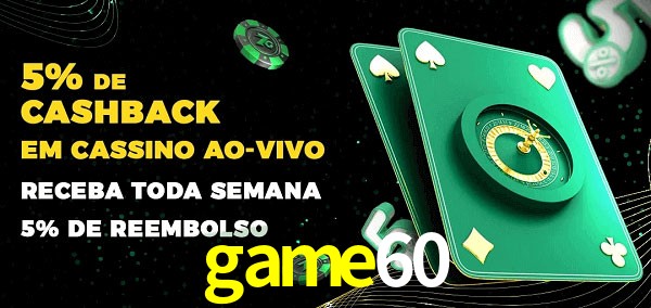 Promoções do cassino ao Vivo game60